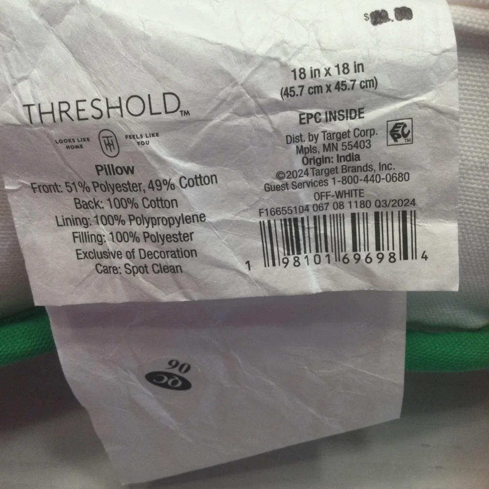 Threshold Festive Christmas Tree Throw Pillow with Green Trim NWT - Picture 9 of 10